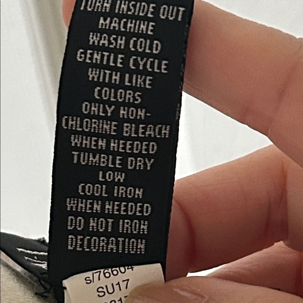 INC International Concepts Black and Cream Tie-Dye Tee with sequence detail - Picture 6 of 6
